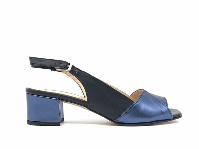 ELLEN Sandalo donna laminato blu tacco 45 in Sandali moda Calzature Durello - Agna, commercioVirtuoso.it