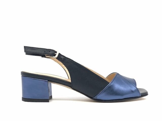 ELLEN Sandalo donna laminato blu tacco 45 in Sandali moda Calzature Durello - Agna, commercioVirtuoso.it