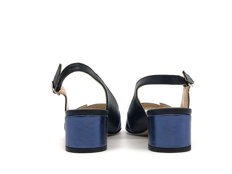 ELLEN Sandalo donna laminato blu tacco 45 in Sandali moda Calzature Durello - Agna, commercioVirtuoso.it