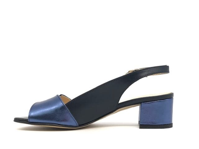 ELLEN Sandalo donna laminato blu tacco 45 in Sandali moda Calzature Durello - Agna, commercioVirtuoso.it