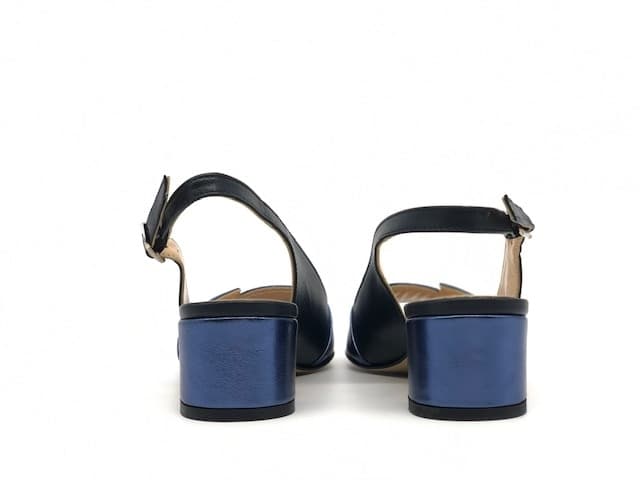 ELLEN Sandalo donna laminato blu tacco 45 in Sandali moda Calzature Durello - Agna, commercioVirtuoso.it