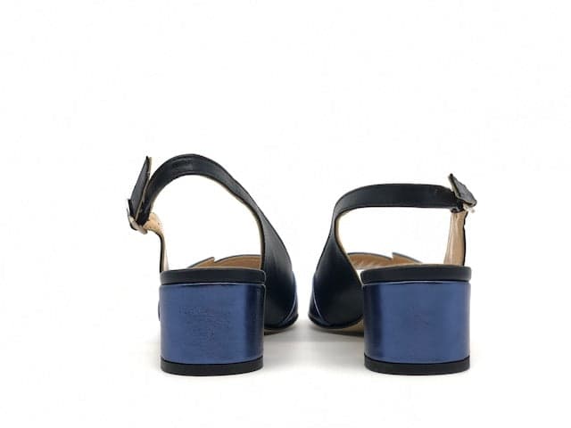 ELLEN Sandalo donna laminato blu tacco 45 in Sandali moda Calzature Durello - Agna, commercioVirtuoso.it