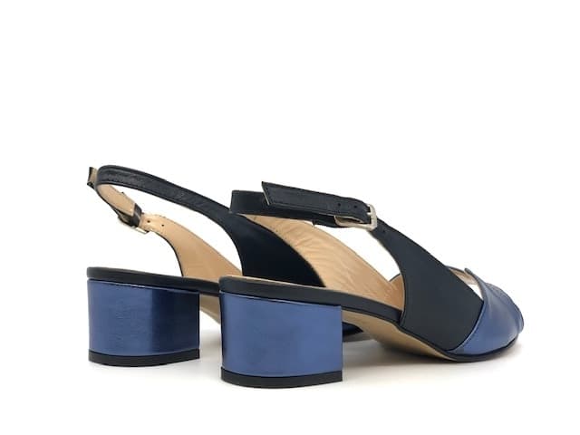 ELLEN Sandalo donna laminato blu tacco 45 in Sandali moda Calzature Durello - Agna, commercioVirtuoso.it