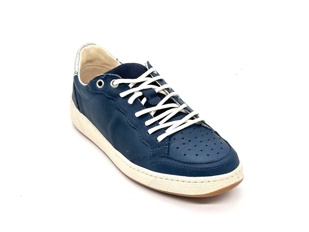 Folly sneakers donna pelle blu suola beige Low - 5