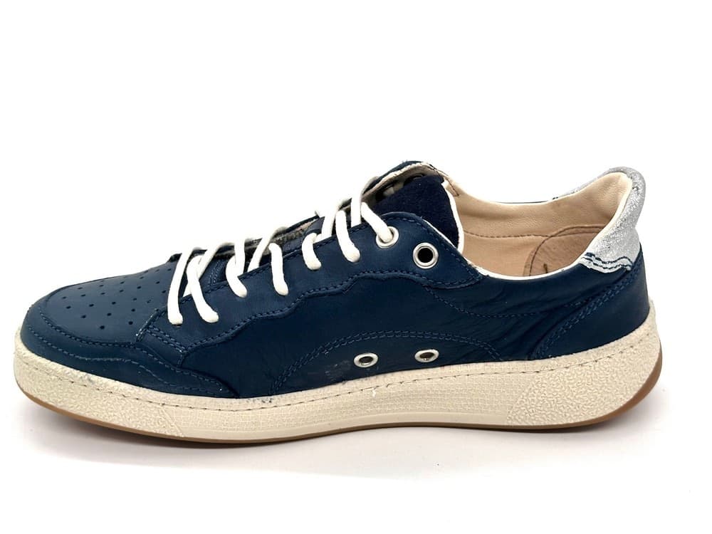 Folly sneakers donna pelle blu suola beige Low in Sneaker casual Calzature Durello - Agna, commercioVirtuoso.it