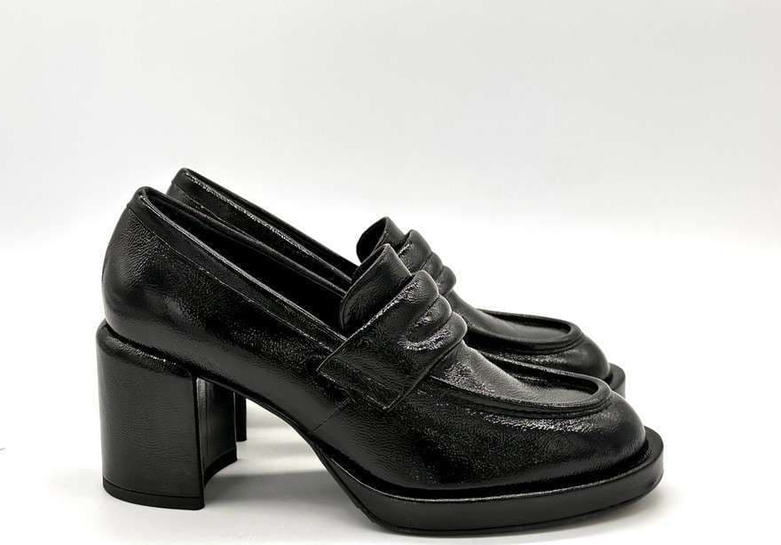 ENZO D'ALESSANDRO Mocassino donna in naplak nero tacco 70 in Loafer e mocassini Calzature Durello - Agna, commercioVirtuoso.it