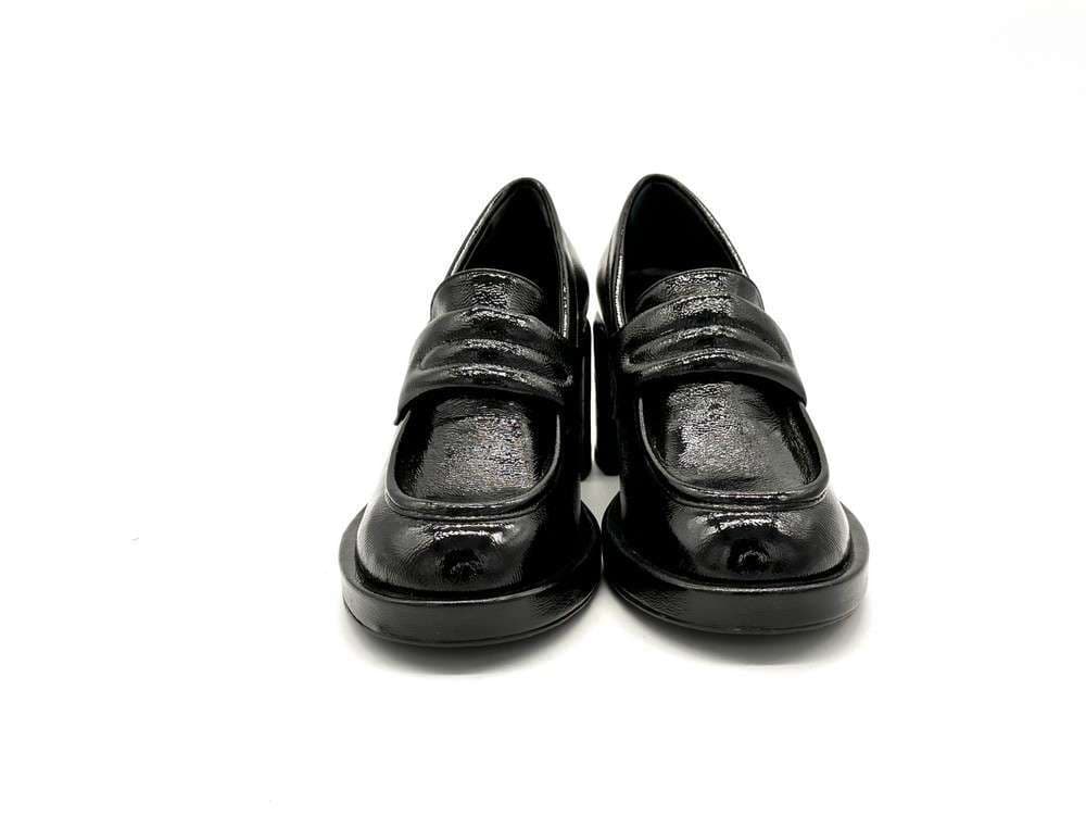 ENZO D'ALESSANDRO Mocassino donna in naplak nero tacco 70 in Loafer e mocassini Calzature Durello - Agna, commercioVirtuoso.it