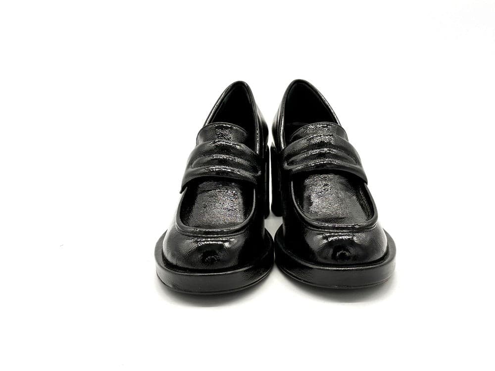 ENZO D'ALESSANDRO Mocassino donna in naplak nero tacco 70 in Loafer e mocassini Calzature Durello - Agna, commercioVirtuoso.it