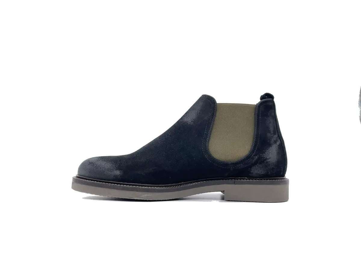 EXTON polacchino uomo in pelle scamosciata nera e elastici verdi in Stivali Calzature Durello - Agna, commercioVirtuoso.it