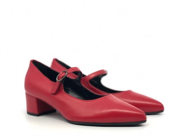 ELLEN Décolleté rosso con cinturino - 5