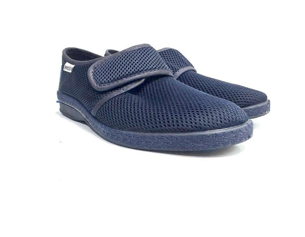 EMANUELA Pantofole uomo a strappo estive blu - 4