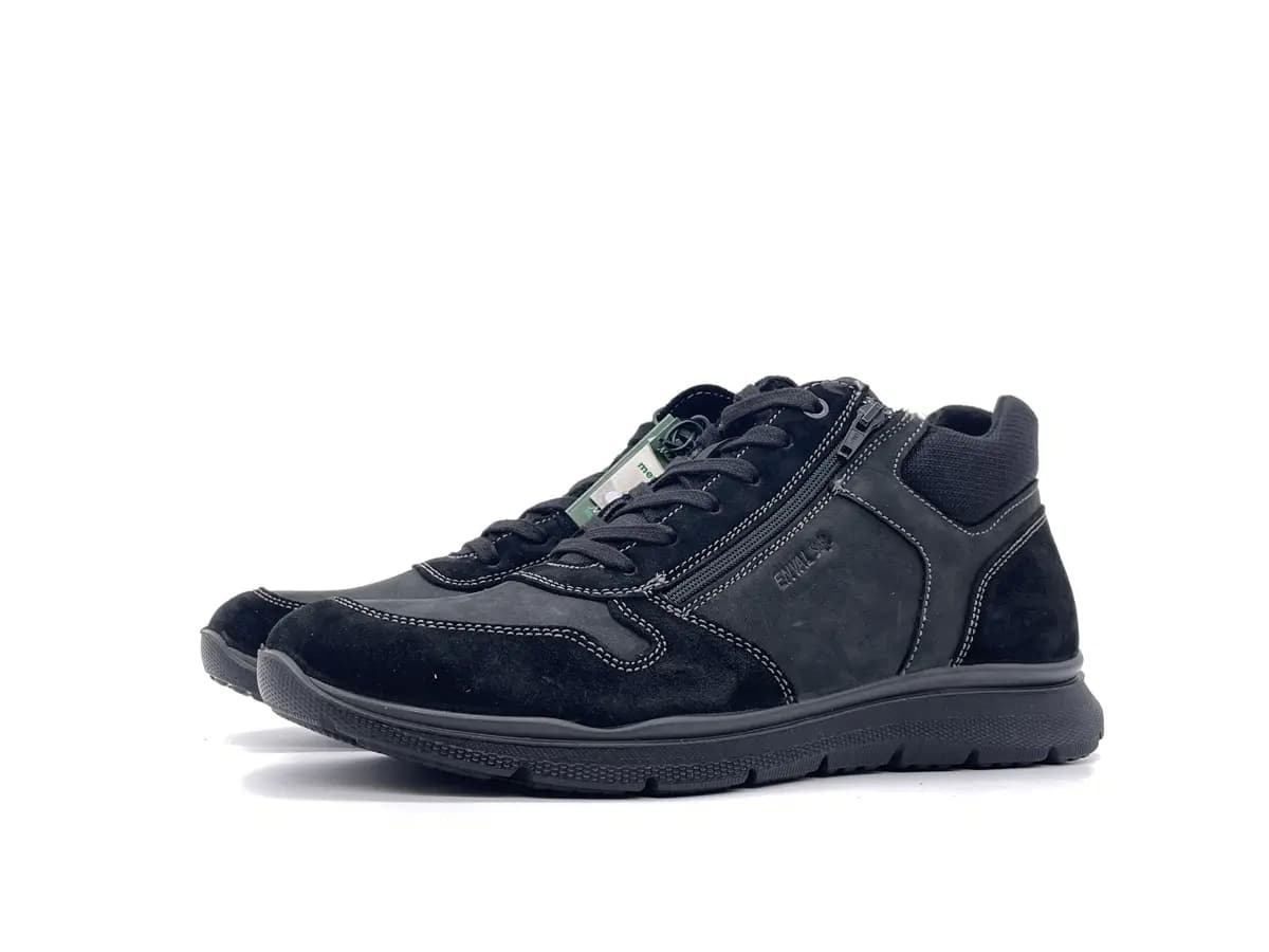 ENVAL SOFT Sneakers Alta Uomo Nabuk Nero - 6