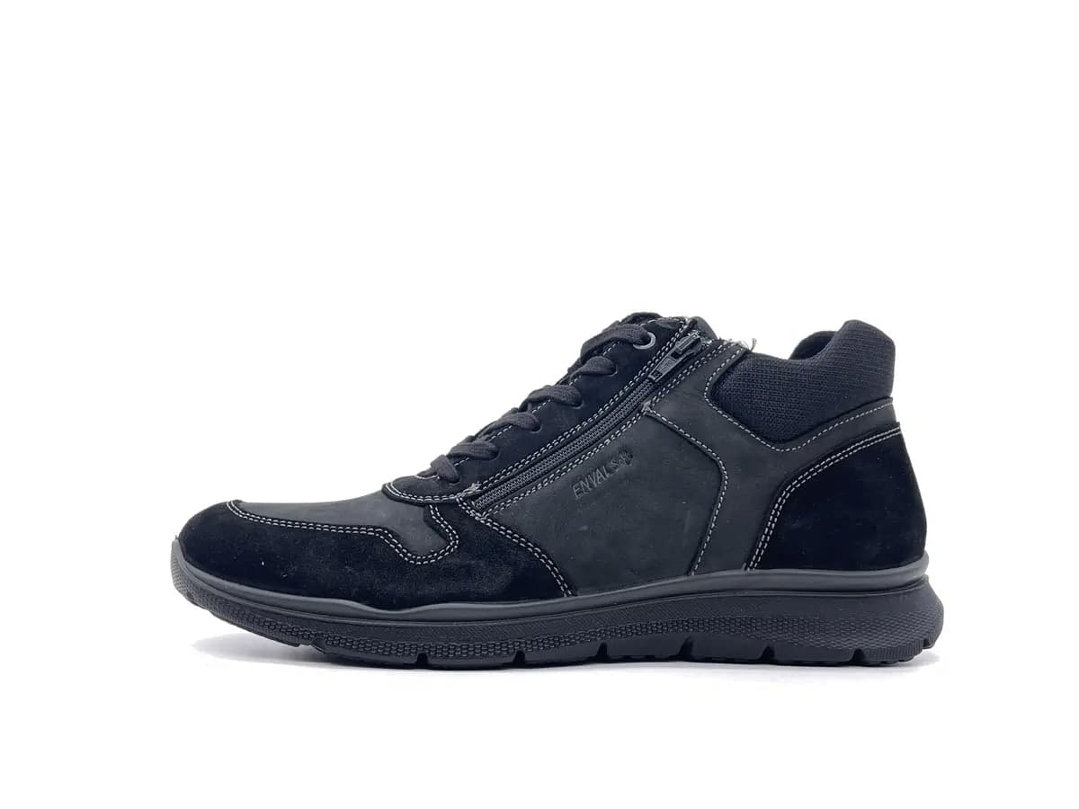 ENVAL SOFT Sneakers Alta Uomo Nabuk Nero in Sneaker casual Calzature Durello - Agna, commercioVirtuoso.it