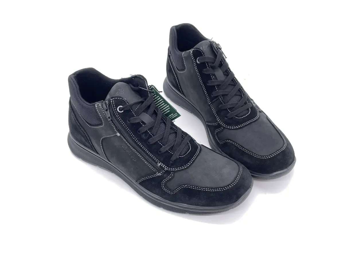ENVAL SOFT Sneakers Alta Uomo Nabuk Nero in Sneaker casual Calzature Durello - Agna, commercioVirtuoso.it