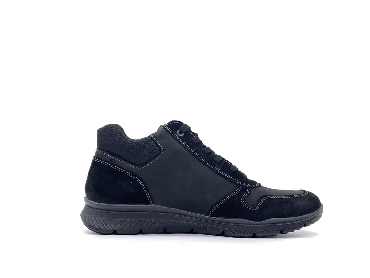ENVAL SOFT Sneakers Alta Uomo Nabuk Nero in Sneaker casual Calzature Durello - Agna, commercioVirtuoso.it