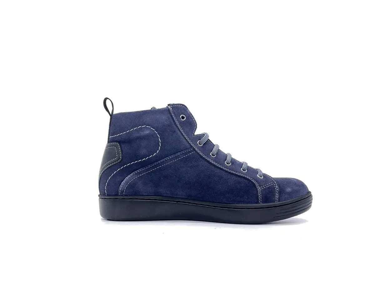 FONTANA Scarpe alte uomo in suede blu con zip in Stivali Calzature Durello - Agna, commercioVirtuoso.it