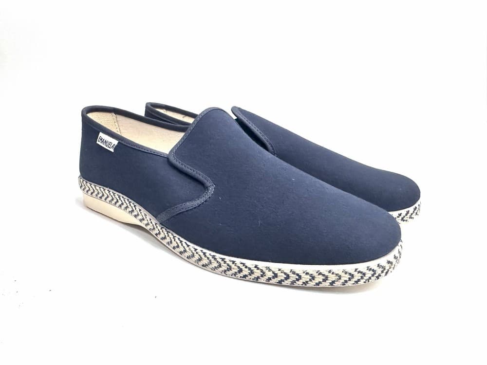 EMANUELA scarpe uomo slip on in canvas blu 5240 - 4