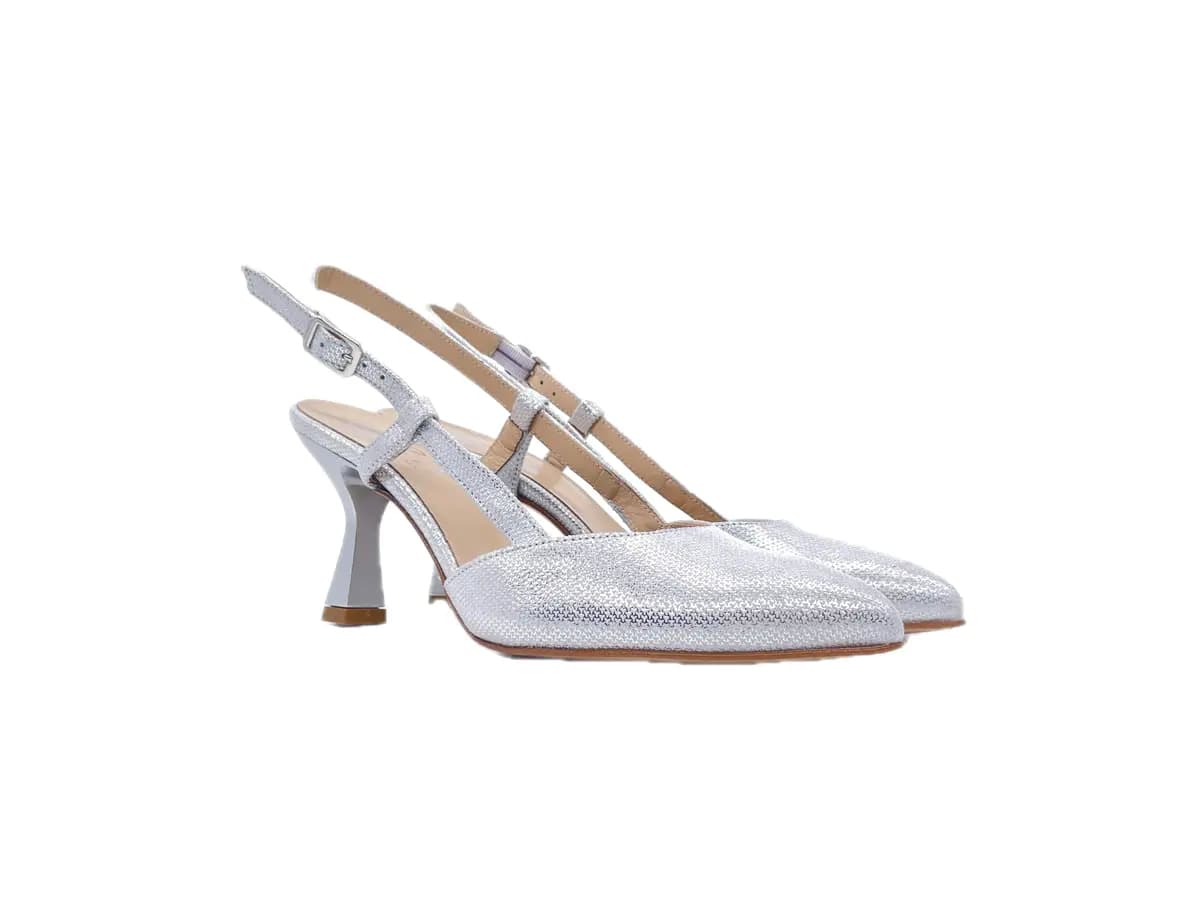 ELLEN Slingback donna in pelle Iron argento - 6