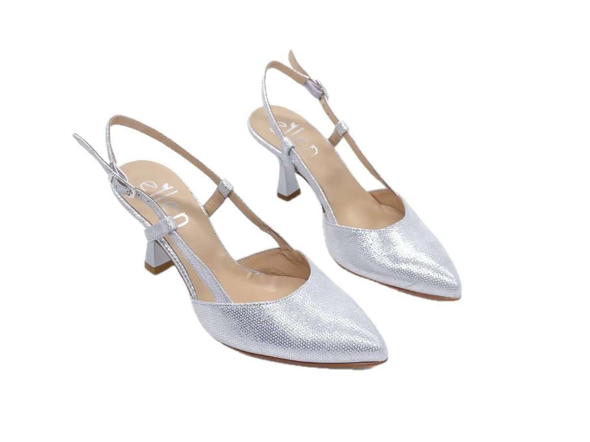 ELLEN Slingback donna in pelle Iron argento in Scarpe col tacco Calzature Durello - Agna, commercioVirtuoso.it