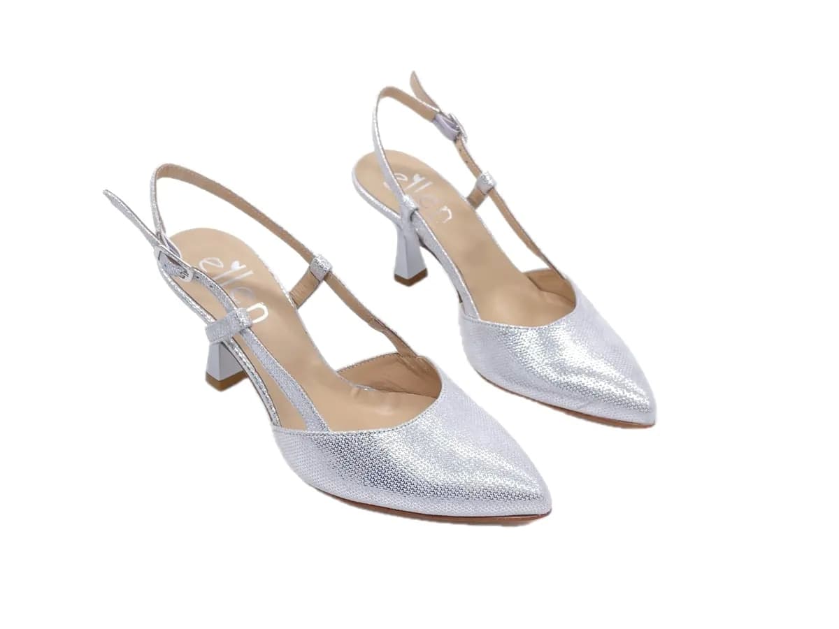 ELLEN Slingback donna in pelle Iron argento in Scarpe col tacco Calzature Durello - Agna, commercioVirtuoso.it
