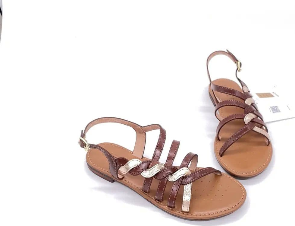 GEOX Sandali Donna Sozy Brown Gold in Sandali moda Calzature Durello - Agna, commercioVirtuoso.it