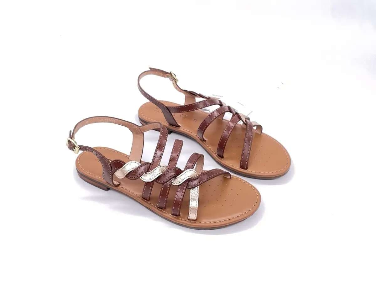 GEOX Sandali Donna Sozy Brown Gold - 5