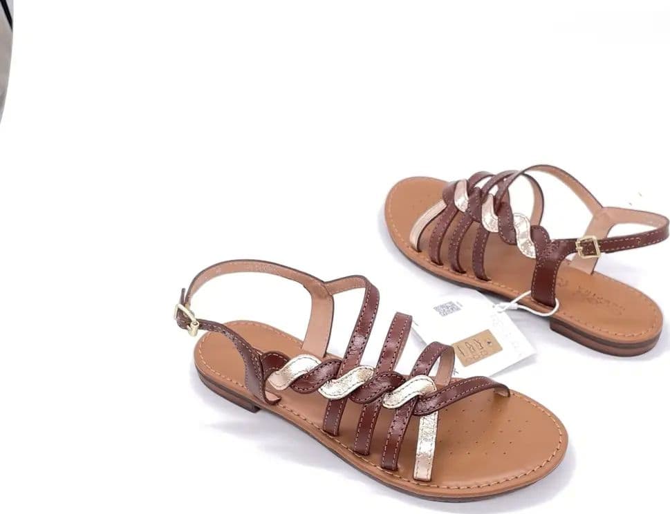 GEOX Sandali Donna Sozy Brown Gold in Sandali moda Calzature Durello - Agna, commercioVirtuoso.it