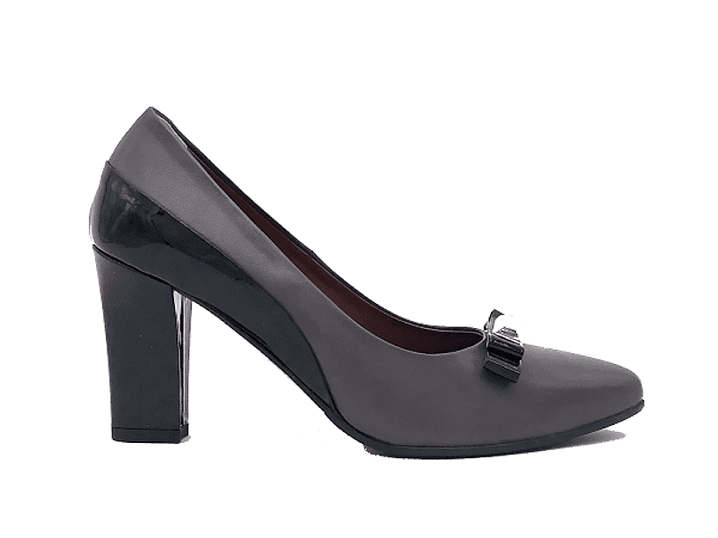 DONNA SOFT Décolleté in pelle grigia MOT957 - 5