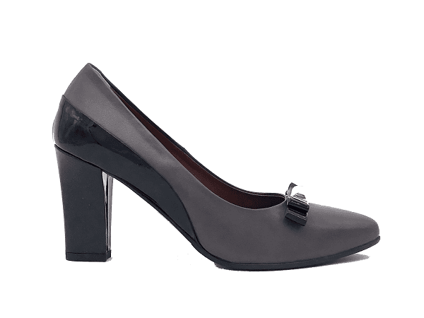 DONNA SOFT Décolleté in pelle grigia MOT957 - 4