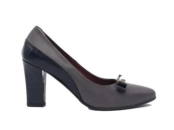 DONNA SOFT Décolleté in pelle grigia MOT957
