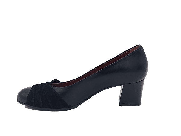 DONNA SOFT Décolleté in pelle nera e camoscio nero in Scarpe col tacco Calzature Durello - Agna, commercioVirtuoso.it