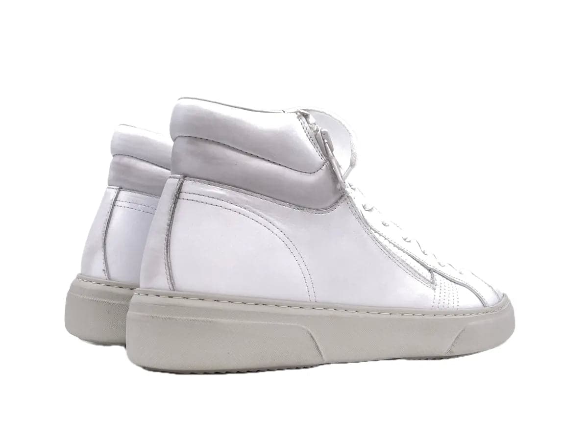 CRIME LONDON Sneakers DESTINY HI ZIP uomo in pelle bianca in Sneaker casual Calzature Durello - Agna, commercioVirtuoso.it