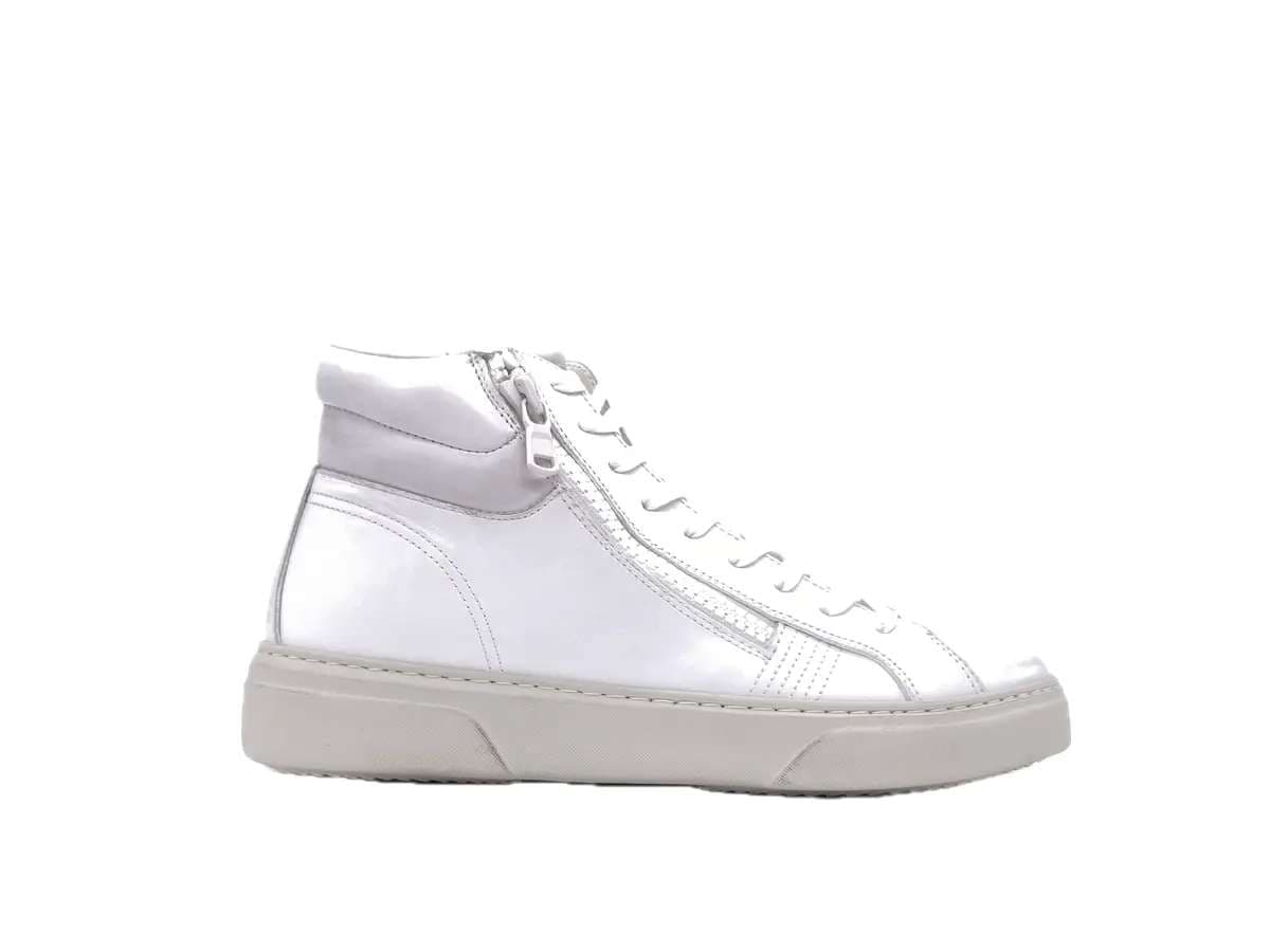CRIME LONDON Sneakers DESTINY HI ZIP uomo in pelle bianca in Sneaker casual Calzature Durello - Agna, commercioVirtuoso.it