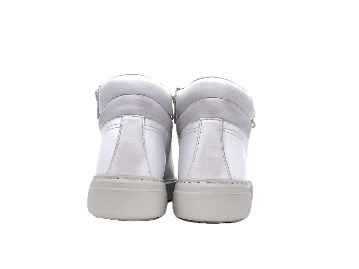 CRIME LONDON Sneakers DESTINY HI ZIP uomo in pelle bianca in Sneaker casual Calzature Durello - Agna, commercioVirtuoso.it