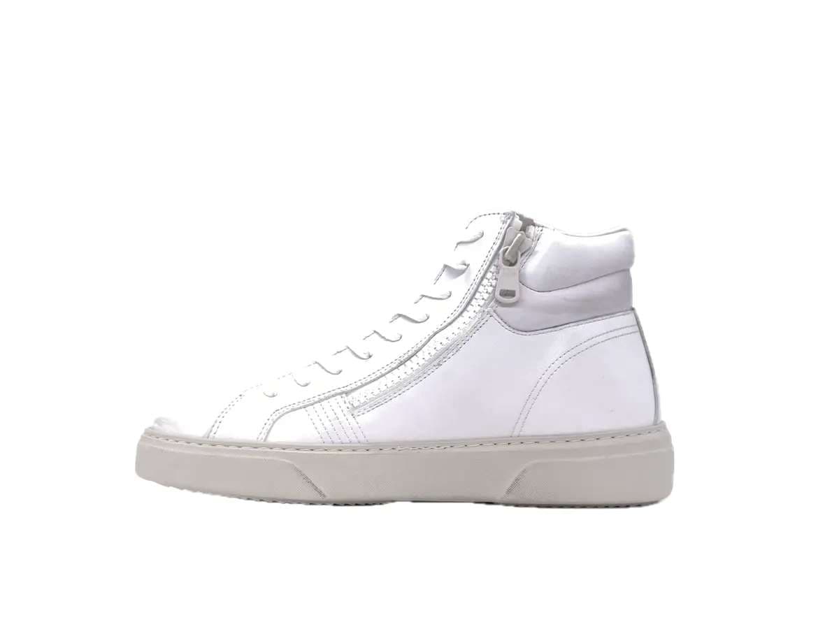 CRIME LONDON Sneakers DESTINY HI ZIP uomo in pelle bianca in Sneaker casual Calzature Durello - Agna, commercioVirtuoso.it