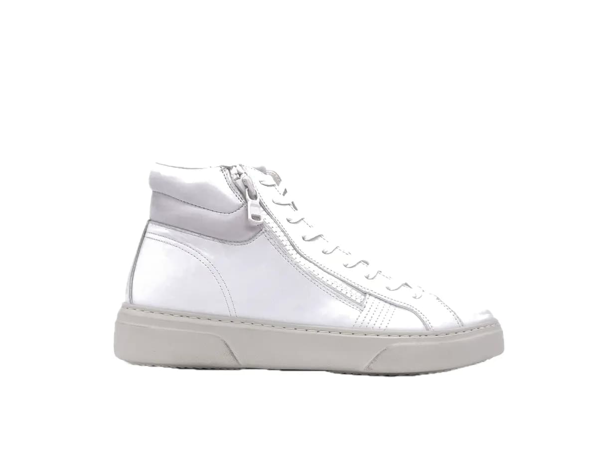 CRIME LONDON Sneakers DESTINY HI ZIP uomo in pelle bianca in Sneaker casual Calzature Durello - Agna, commercioVirtuoso.it