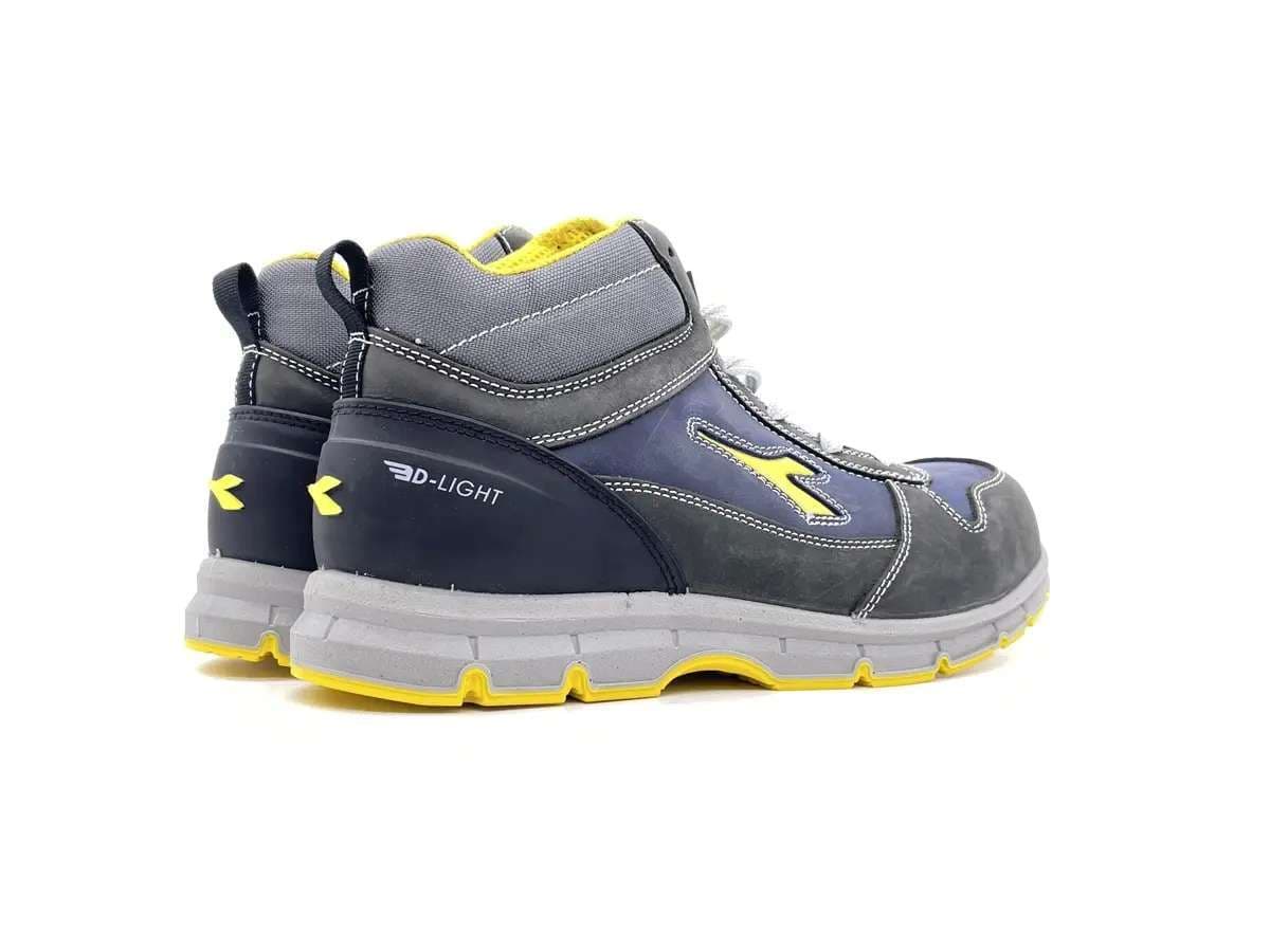 Diadora scarponcino antinfortunistico uomo Run Mid S3 pelle blu grigio in Scarpe Calzature Durello - Agna, commercioVirtuoso.it