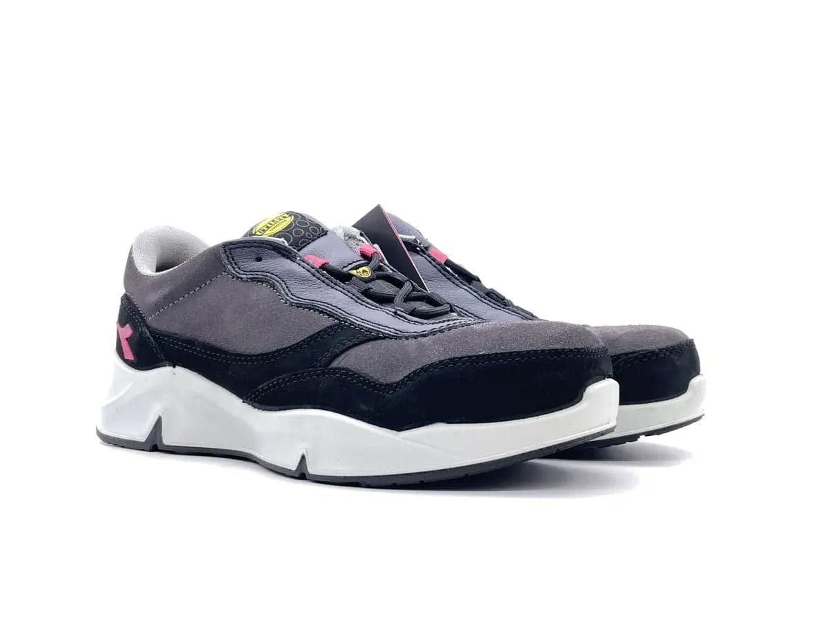 Diadora sneakers donna antinfortunistica tessuto pelle grigio Athena Low