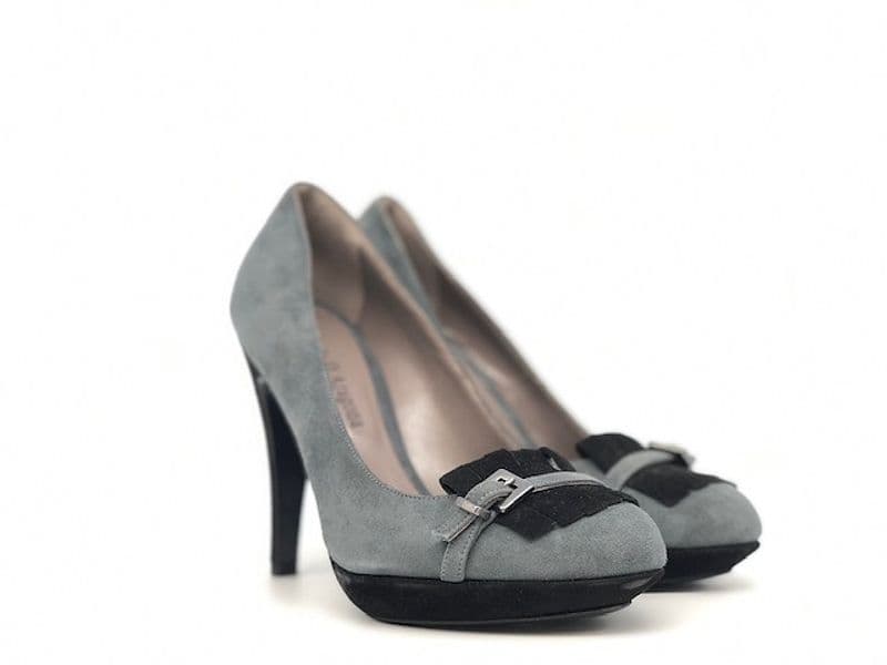 Décolleté donna Wanda d’Aragona scamosciate grigio nere tacco 10 cm - 6