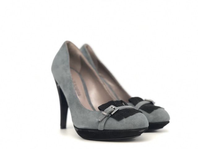 Décolleté donna Wanda d’Aragona scamosciate grigio nere tacco 10 cm - 5