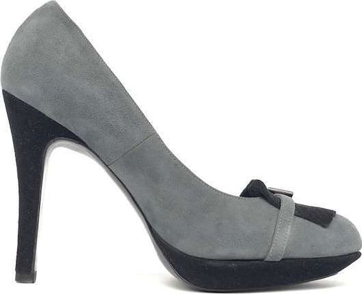 Décolleté donna Wanda d’Aragona scamosciate grigio nere tacco 10 cm - 5