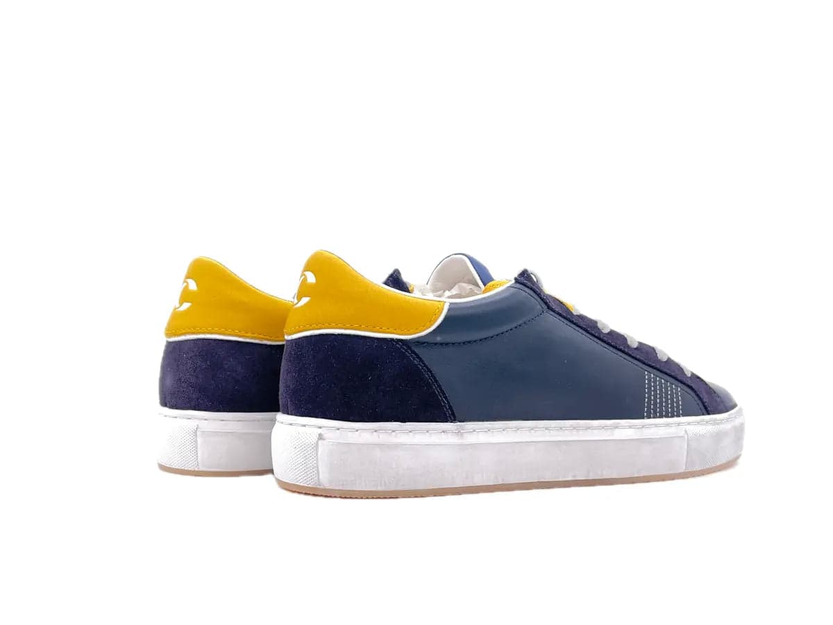 CRIME LONDON LOW TOP ESSENTIAL 2. 0 Sneakers uomo navy yellow in Sneaker casual Calzature Durello - Agna, commercioVirtuoso.it