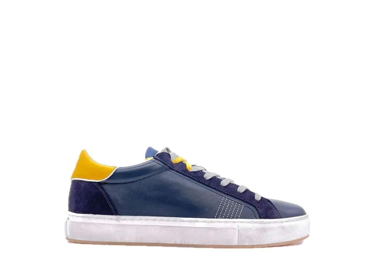 CRIME LONDON LOW TOP ESSENTIAL 2. 0 Sneakers uomo navy yellow in Sneaker casual Calzature Durello - Agna, commercioVirtuoso.it