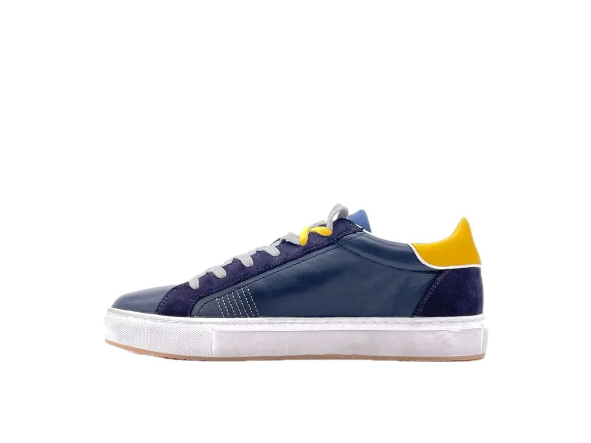 CRIME LONDON LOW TOP ESSENTIAL 2. 0 Sneakers uomo navy yellow in Sneaker casual Calzature Durello - Agna, commercioVirtuoso.it
