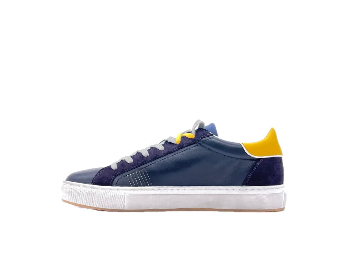 CRIME LONDON LOW TOP ESSENTIAL 2. 0 Sneakers uomo navy yellow in Sneaker casual Calzature Durello - Agna, commercioVirtuoso.it