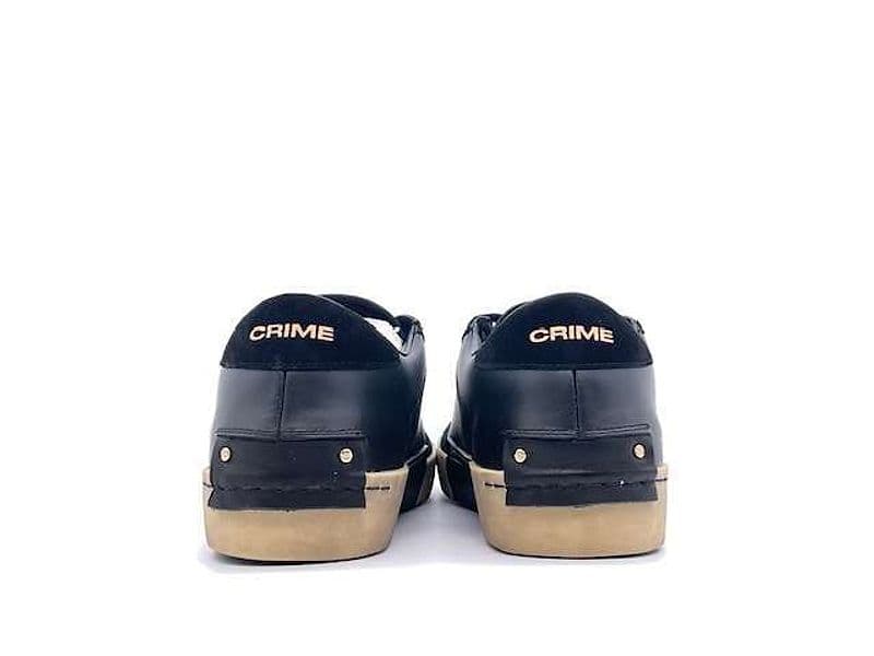 CRIME LONDON LOW TOP DISTRESSED Sneakers uomo in pelle nera in Sneaker casual Calzature Durello - Agna, commercioVirtuoso.it