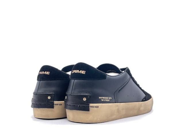 CRIME LONDON LOW TOP DISTRESSED Sneakers uomo in pelle nera in Sneaker casual Calzature Durello - Agna, commercioVirtuoso.it