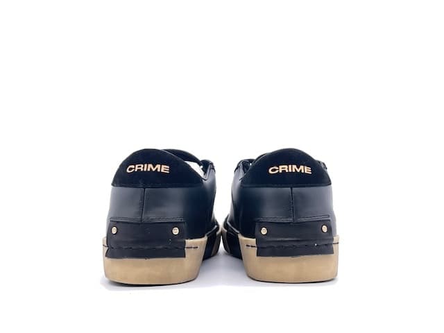 CRIME LONDON LOW TOP DISTRESSED Sneakers uomo in pelle nera in Sneaker casual Calzature Durello - Agna, commercioVirtuoso.it
