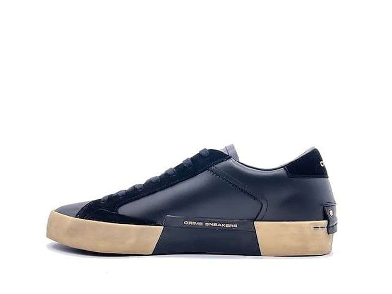 CRIME LONDON LOW TOP DISTRESSED Sneakers uomo in pelle nera in Sneaker casual Calzature Durello - Agna, commercioVirtuoso.it