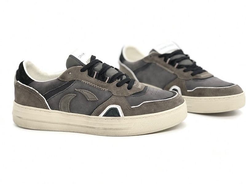 CRIME LONDON Sneakers uomo low top off court grigie - 6